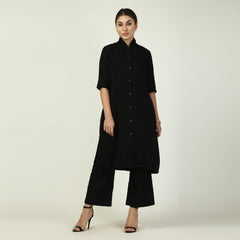 Dakota Co-ord Set - Long Shirt & Pants - Black