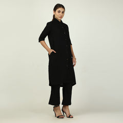 Dakota Co-ord Set - Long Shirt & Pants - Black