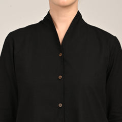 Dakota Set Of 2 - Long Shirt Jacket & Dress - Black & Beige