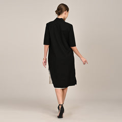 Dakota Set Of 2 - Long Shirt Jacket & Dress - Black & Beige