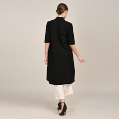 Dakota Set of 3 - Long Shirt, Inner & Pants - Black & Ecru