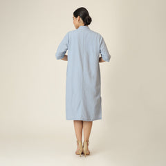 Dakota Long Shirt Jacket - Dusty Blue
