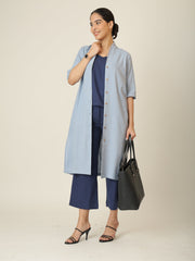 Dakota Set of 3 - Long Shirt, Inner & Pants - Dusty Blue & Navy