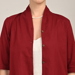 Dakota Set of 3 - Long Shirt, Inner & Pants - Maroon & Beige