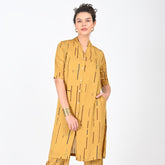 Dakota Long Shirt Jacket - Mustard Cedar Print - Limited Edition