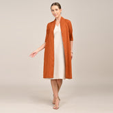 Dakota Set Of 2 - Long Shirt Jacket & Dress - Orange & Beige