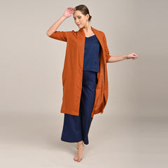 Dakota Set of 3 - Long Shirt, Inner & Pants - Orange & Navy