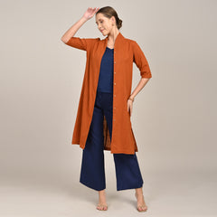Dakota Set of 3 - Long Shirt, Inner & Pants - Orange & Navy