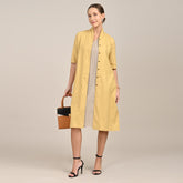 Dakota Set Of 2 - Long Shirt Jacket & Dress - Yellow & Greige