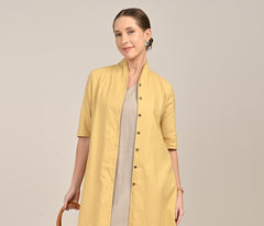 Dakota Long Shirt Jacket - Butter Yellow