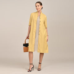 Jackie V-Neck Sleeveless Midi Dress - Greige