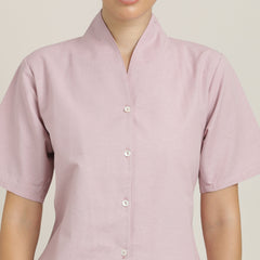 Klara Shawl Collar Top - Pastel Pink