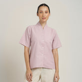 Klara Shawl Collar Top - Pastel Pink