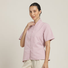 Klara Shawl Collar Top - Pastel Pink