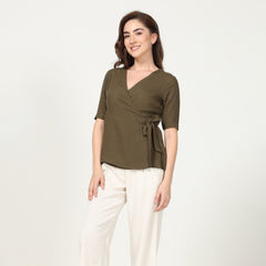 Evelyn Set of 2 - Olive Green & Ecru