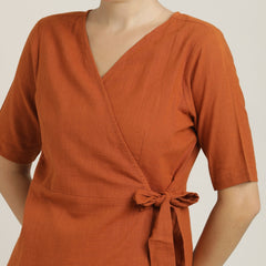 Evelyn Wrap Top - Autumn Rust
