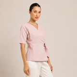 Evelyn Wrap Top - Pastel Pink