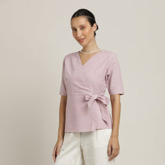 Evelyn Wrap Top - Pastel Pink