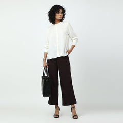 Rachel set of 2-Shirt & Pants- Ecru & Coffee