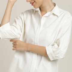 Flora Puff Sleeves Top - Ecru