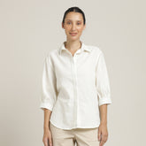 Flora Puff Sleeves Top - Ecru