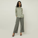 Uncollared Shirt - Sage Green
