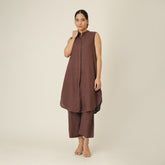 Dahlia Set Of 2 - Sleeveless Tunic & Pants - Coffee Brown