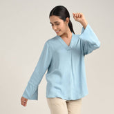 Bella Bell Sleeves Top - Blue