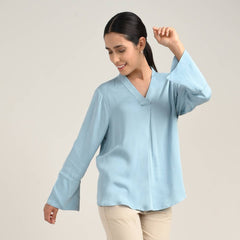 Bella Bell Sleeves Top - Blue