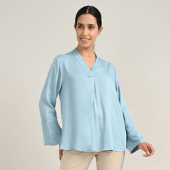 Bella Bell Sleeves Top - Blue