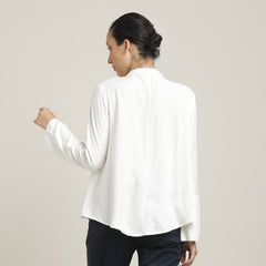 Bella Set Of 2 - Bell Sleeves Top & Chinos - Ecru & Navy Blue