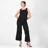 Ruth Co-ord Set - Square Neck Top & Pants - Black
