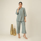 Sherry Co-Ord Set Of 2 - Tunic & Pants - Agave Green