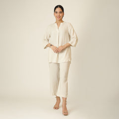 Sherry Co-Ord Set Of 2 - Tunic & Pants - Beige