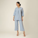 Sherry Co-Ord Set Of 2 - Tunic & Pants - Dusty Blue