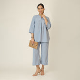 Sherry Co-Ord Set Of 2 - Tunic & Pants - Dusty Blue