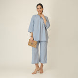 Sherry Co-Ord Set Of 2 - Tunic & Pants - Dusty Blue