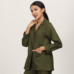 Barbara Blazer Shirt - Olive