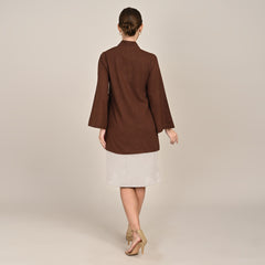 Demi Mid Length Shirt Jacket - Coffee Brown