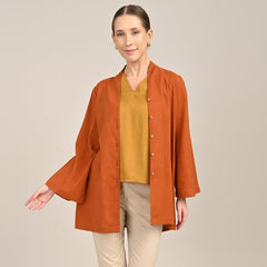 Demi Set Of 3 - Jacket, Top & Pants - Autumn Rust, Mustard & Beige