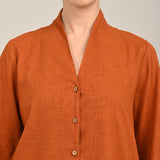 Demi Mid Length Shirt Jacket - Autumn Rust