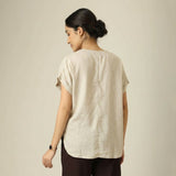 Rumi Linen Top - Beige