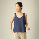 Scoop It Up Round Neck Top - Navy