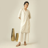 Nora Linen Co-Ord Set - Beige & Ecru