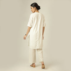 Nora Linen Co-Ord Set - Ecru & Beige