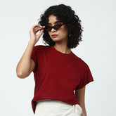 Round neck T-Shirt- Maroon