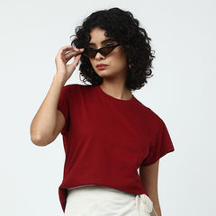 Round neck T-Shirt- Maroon
