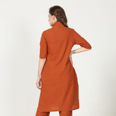 Dakota Long Shirt Jacket - Autumn Rust