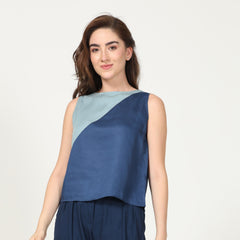 Color Block Top - Navy Blue