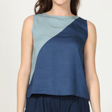 Color Block Top - Navy Blue